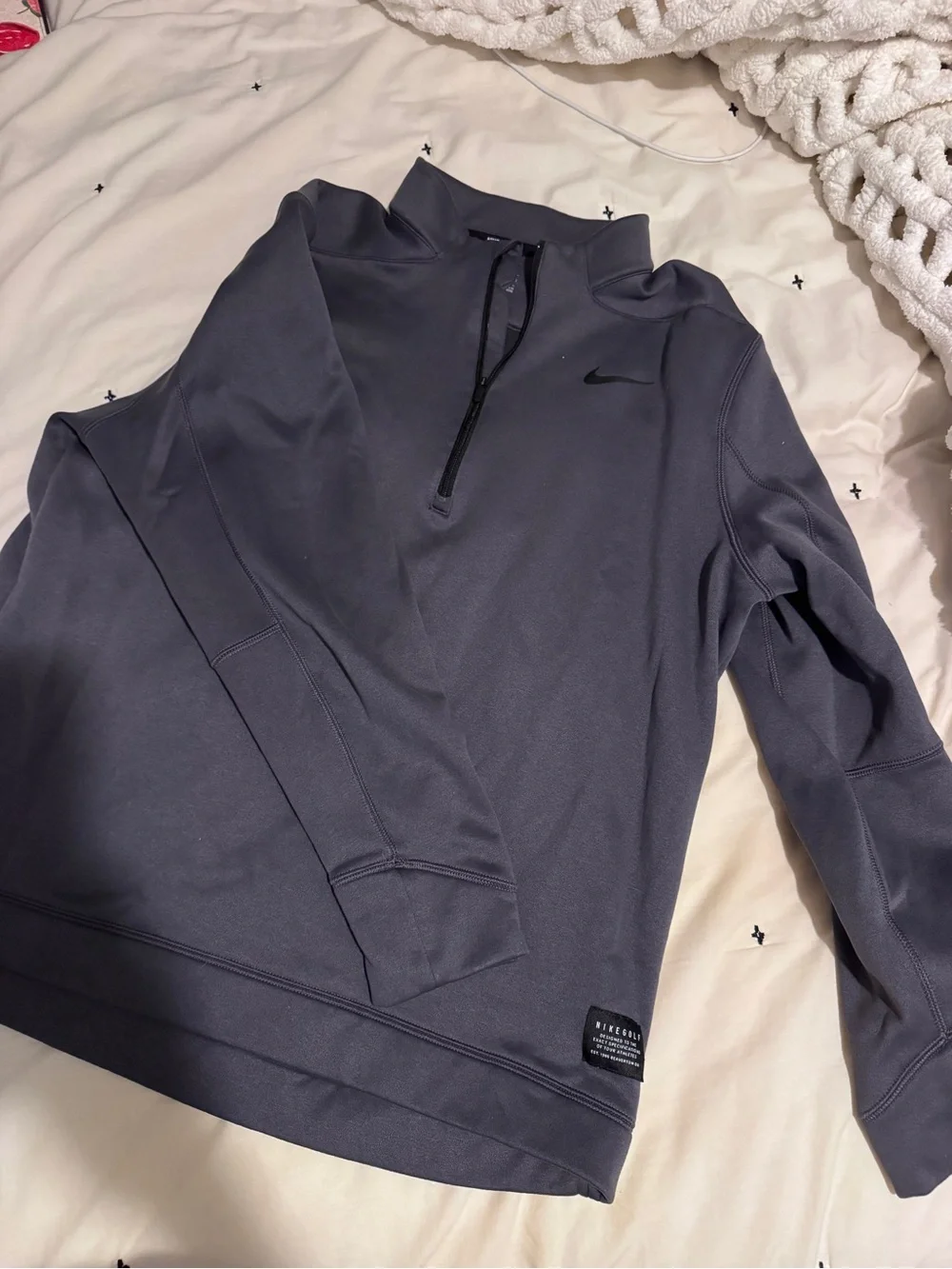 Nike Men’s Dark purple Quarter-Zip Pullover Sweater